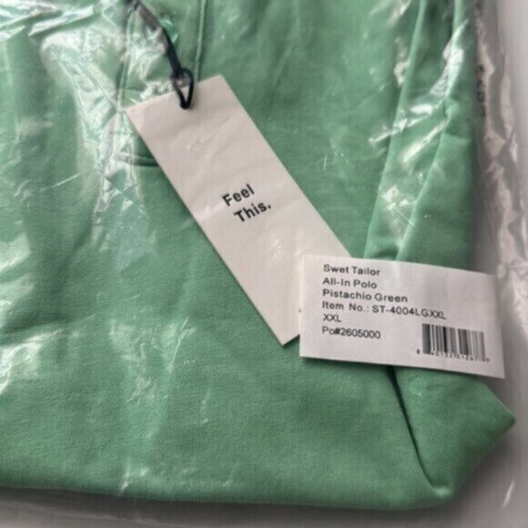 NWT Swet Tailor Men's Pistachio Green All In Polo Swet Polo Size XXL - Picture 6 of 8